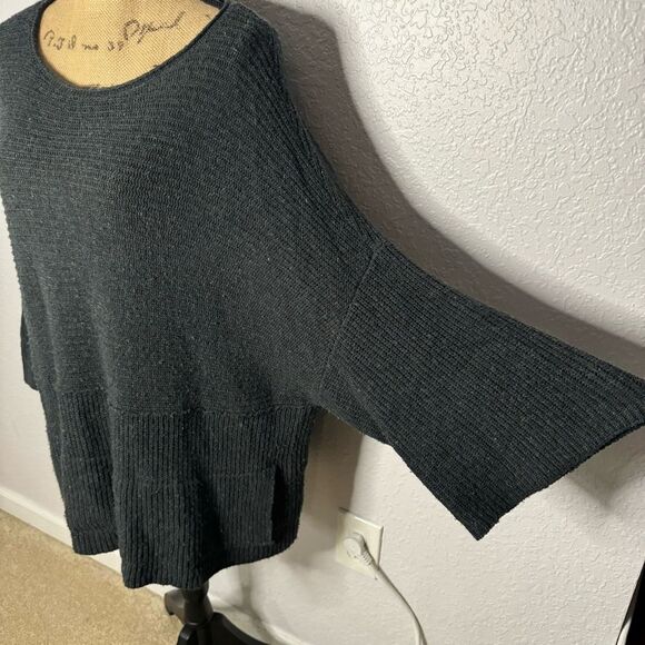 J Pure Jill Knit Dolman 3/4 Sleeve Pullover Sweater Size M Grey Wool Boat Neck - Picture 3 of 10
